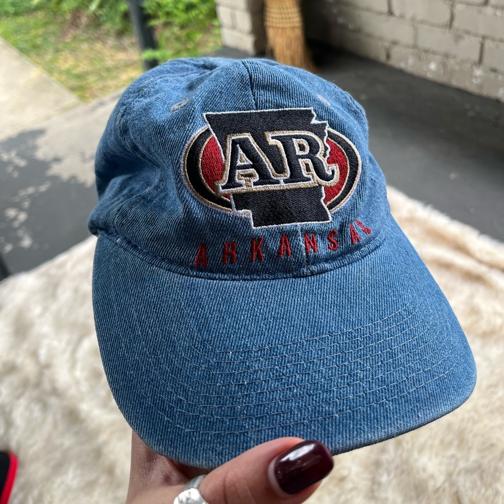 Arkansas Embroidered Denim Baseball Cap